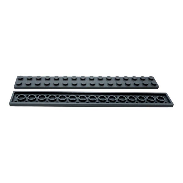 2x LEGO® Platte 2x16 Dark Stone Grey - Dunkelgrau 4210796 4282