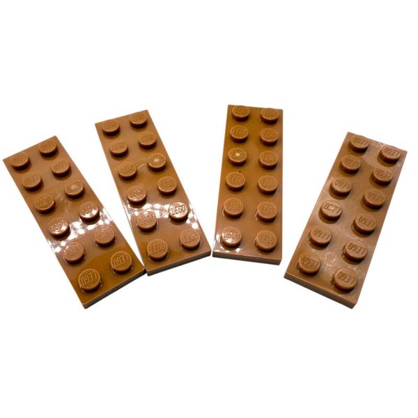4x LEGO® Platte 2x6 Medium Nougat 6313600 3795 Braun