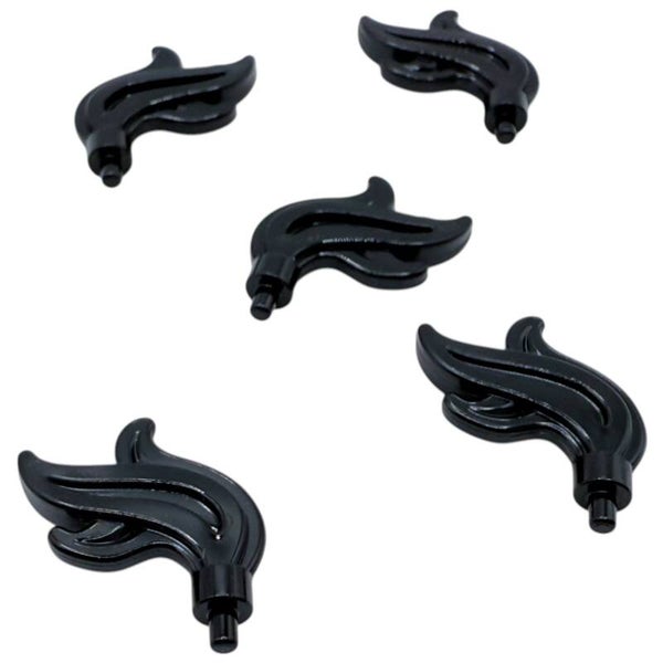 LEGO® Zubehör 5x Feder Ritterhelme & Minifiguren schwarz 6344245 28661