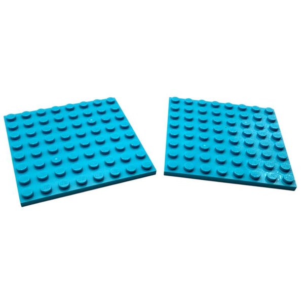 LEGO® 2x Platte 8x8 Medium Azur | Hellblau | Element 6205088 | Design 41539