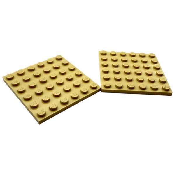 LEGO® 2x Platte 6x6 Brick Yellow | Hellbeige | Element 4125217 | Design 3958