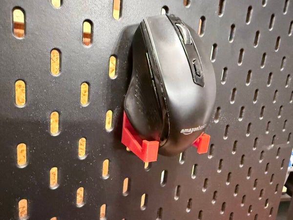 Maushalterung passend für IKEA SKADIS Maus Halter Wandhalter PETG Rot Redline