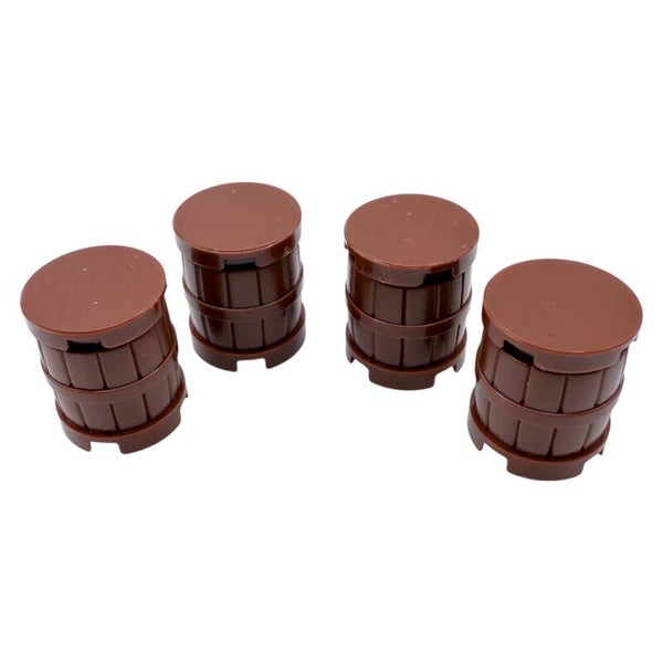 4x LEGO® Fass Reddish Brown mit Deckel | 6278989 | Design 26170 | Barrel 2x2