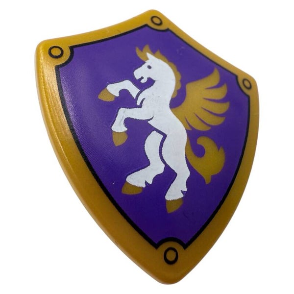LEGO® Figurenteil 1x Ritterschild Pegasus weiß gold Lila Hintergrund 6537800