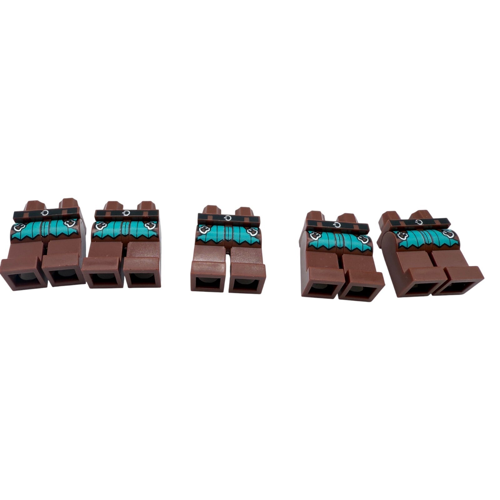 LEGO® 5x Hosen Braun mit Gürtel & Bedruckung Ritter Wikinger Mittelalter Hose