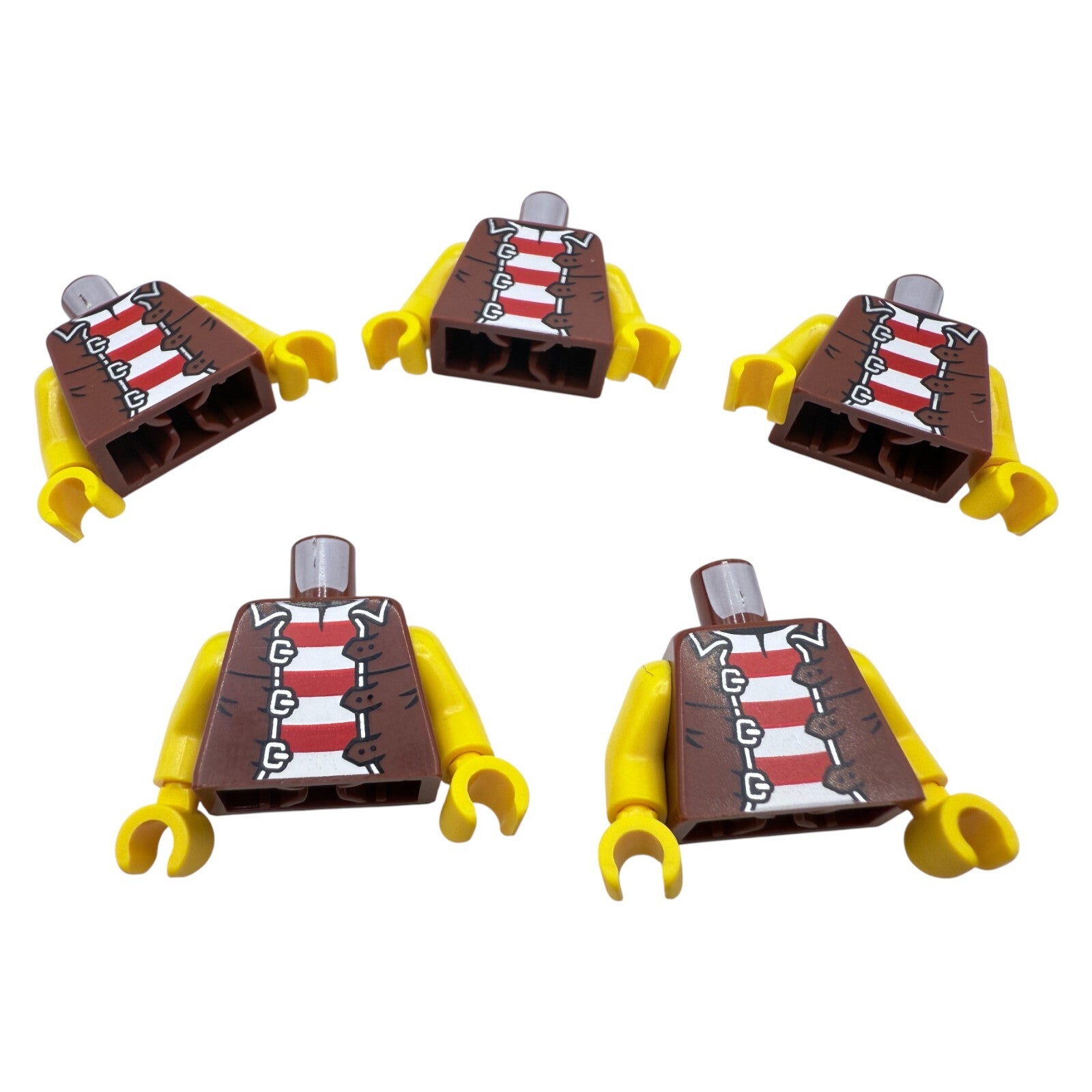 LEGO® 5x Hemd Seefahrer Pirat braune Jacke gestreift Minifiguren Matrose Torso