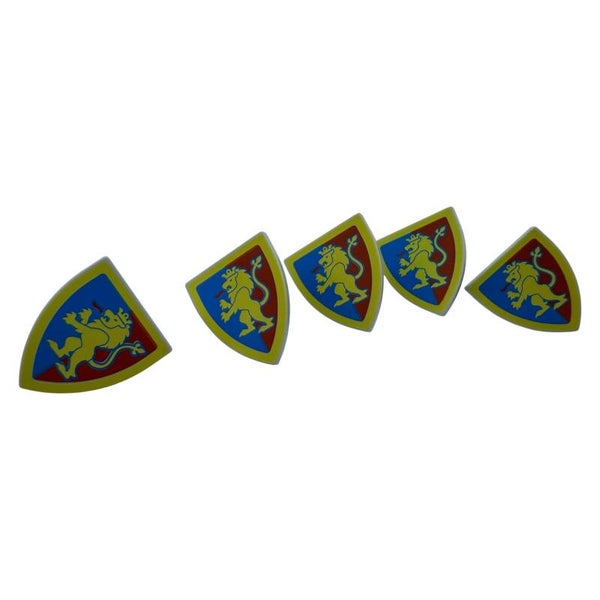 LEGO® 5x Schild Löwenritter Gold Blau Rot 6428494 102330 Ritter Zubehör Emblem