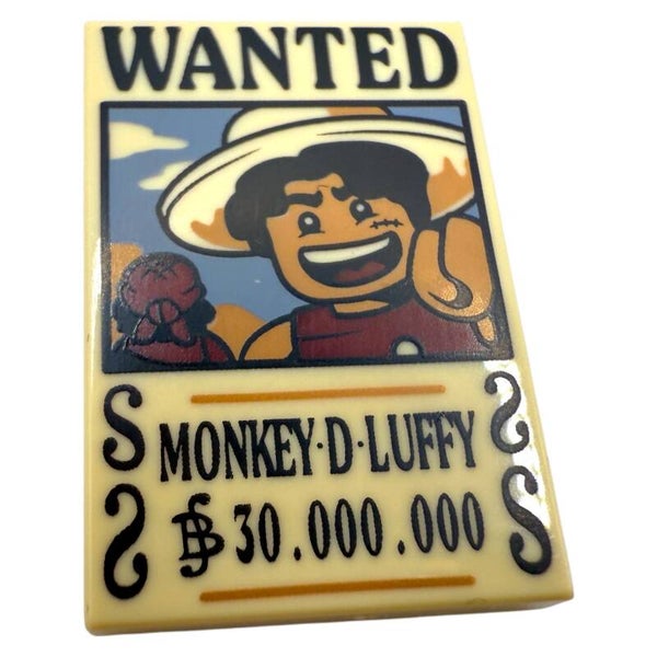 LEGO® Wanted Poster Monkey D. Luffy One Piece Wantedfliese 2x3 Netflix Set