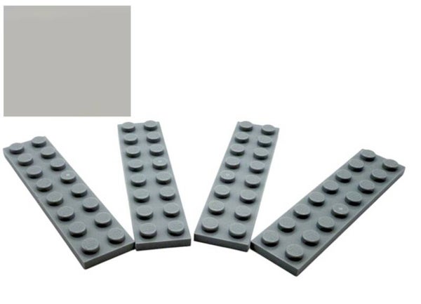 LEGO® 4x Platte 2x8 Medium Stone Grey | 4211406 / 3034 | Einzelteile Grau