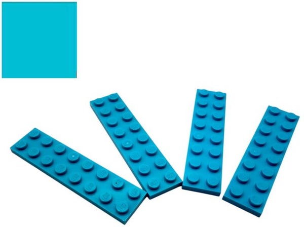 LEGO® 4x Platte 2x8 Medium Azur | 6253666 / 3034 | Einzelteile Blau Bauplatte
