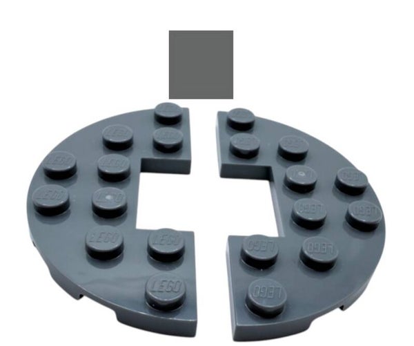 LEGO® 2x Platte 3x6 Halbrund mit Ausschnitt dunkelgrau 18646 6218084