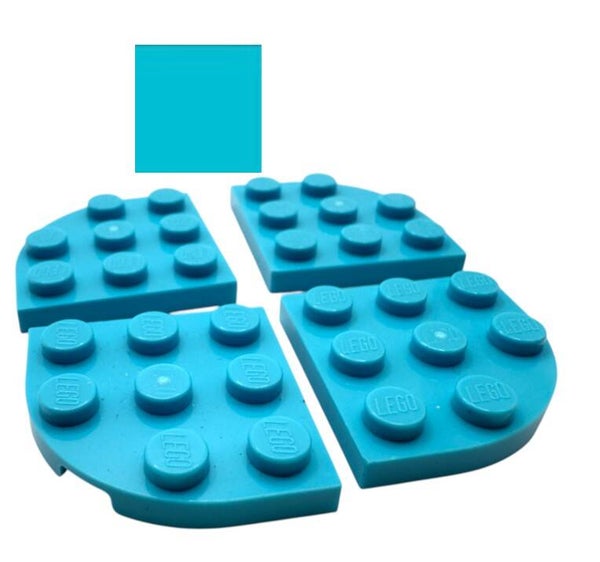 LEGO® 4x Platte 3x3 Halbrund medium azur | 30357 | 6264993