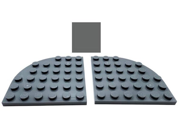 Lego® 2x Platte 6x6 abgerundet Dark Stone Grey dunkelgrau Plate 4500517 6003