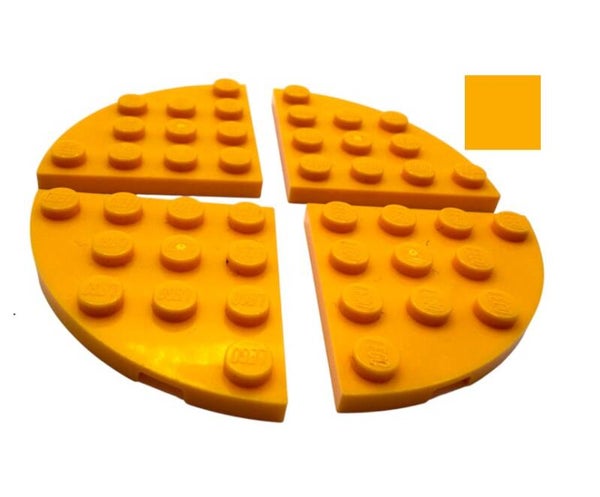 LEGO® 4x Platte 4x4 Rundung Flame Yellowish Orange 30565 Gelb Grundplatte Plate