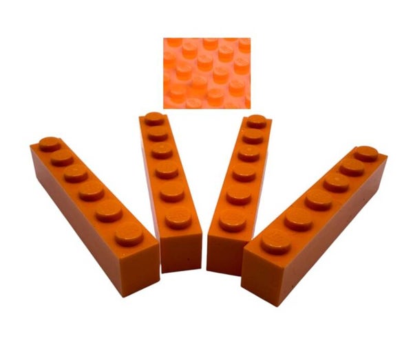 LEGO® 4x Stein 1x6 Bright Orange 4189007 3009 MOC Baustein Element orange