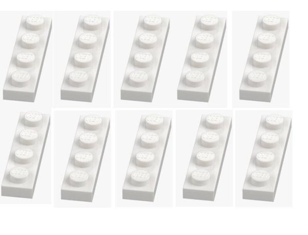 LEGO® 10x Platte 1x4 Weiß 371001 3710 White MOC Schnee Winter Plate Bauplatte