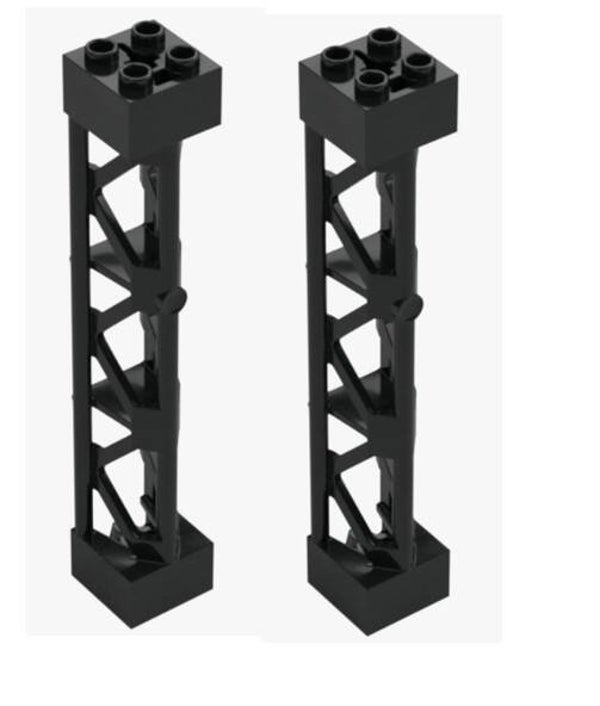 LEGO® 2x Gittermast 2x2x10 Schwarz 4687 Neu – Element 6470981 Turm Element