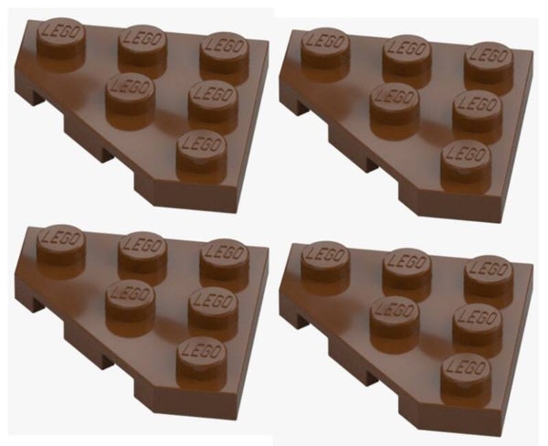LEGO® 4x Eckplatte 3x3 Reddish Brown 2450 Neu Einzelteile Braun 6075207
