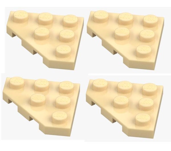 LEGO® 4x Eckplatte 3x3 Brick Yellow 2450 Neu Einzelteile Beige 4208072