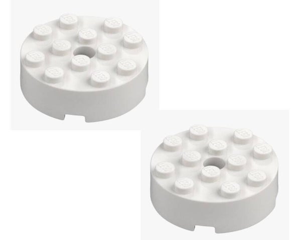 LEGO® 2x Rundstein 4x4 mit Loch Weiß 87081 Neu Einzelteile 4558956 Technic