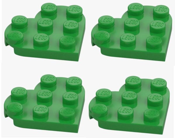 LEGO® 4x Herz Platte 3x3 Bright Green 39613 Neu Einzelteile 6294357 Grün Heart