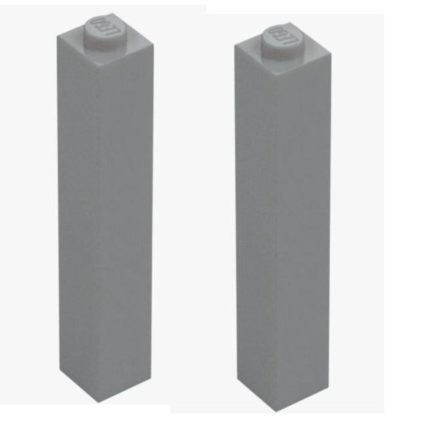 LEGO® 2x Stein 1x1x5 Medium Stone Grey 2453 Säule Basic Brick Hellgrau 4211362