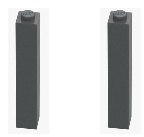 LEGO® 2x Stein 1x1x5 Dark Stone Grey 2453 Säule Basic 4210690 Grundbaustein Grau