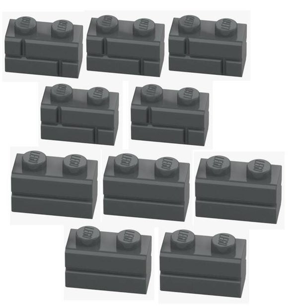 LEGO® 10x Mauerstein 1x2 Dark Stone Grey Wandstein Wall Stone Grau 6000311 98283