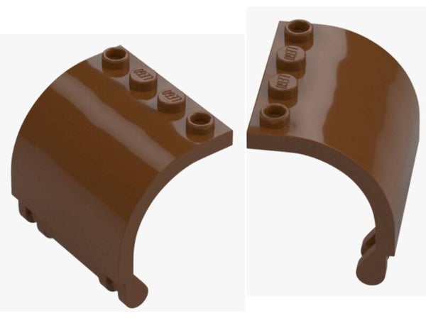 LEGO® 2x Wand Panel mit Bogen 3x4x3 Reddish Brown 18910 Arch Panel 6551988 braun