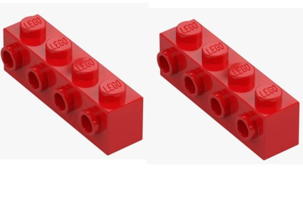 LEGO 2x Stein 1x4 mit 4 seitlichen Noppen Bright Red 30414 4157223 Rot Modified