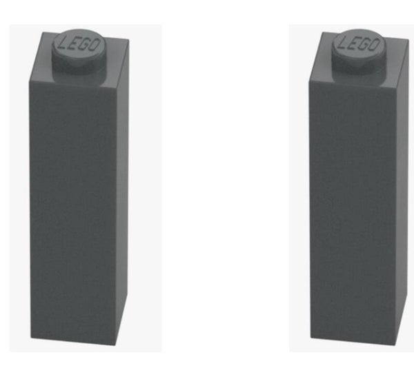 LEGO 2x Stein 1x1x3 Dark Stone Grey 14716 6396489 architektur baustein grau
