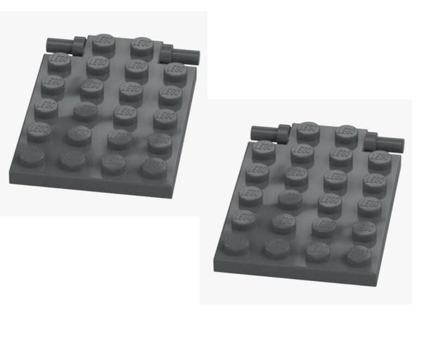LEGO 2x Falltür 4x5 Dark Stone Grey 92099 4595710 Klappe Scharnier Dunkelgrau