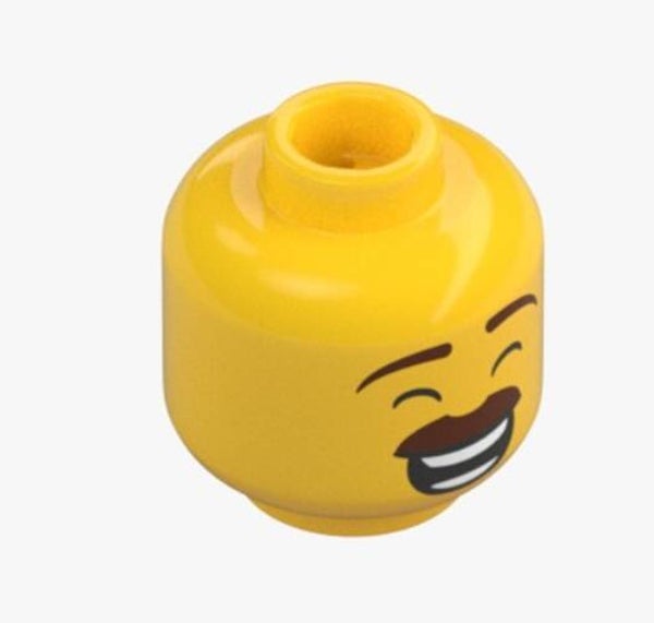 LEGO Kopf gelb 38686 doppelseitig Bart lachend Minifigur Doppeldruck Gesicht NEU