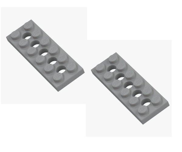 LEGO 2x Technic Lochplatte 2x6 hellgrau 32001 Plate mit Löchern 4211542 NEU