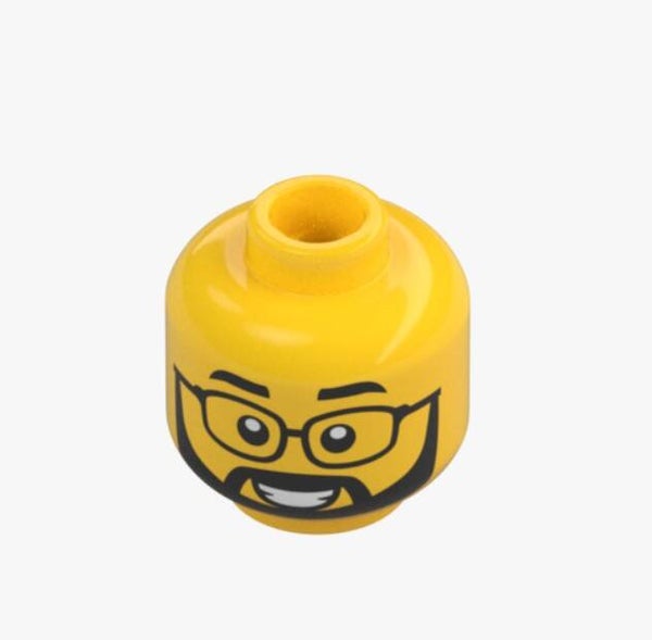 LEGO Kopf Gelb No.3917 6419092 101365 Brille Bart Smile für Minifiguren Custom