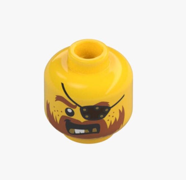 LEGO Kopf Gelb No.1557 6097174 19208 Pirat Augenklappe Wikinger Minifigur Figur