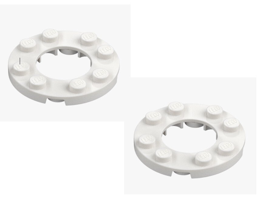 LEGO 2x Runde Platte 4x4 Ø16mm Loch Weiß White 28620 Rundplatte Spezial Ersatz