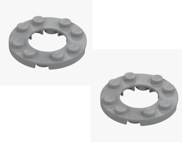 LEGO 2x Runde Platte 4x4 Ø16mm Loch Medium Stone Grey 28620 Rundplatte Grau