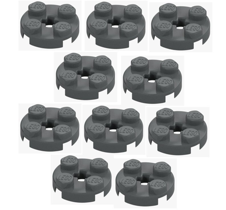LEGO 10x Runde Platte 2x2 Grau Round Plate 4032 4211042 Dark Stone Grey NEU