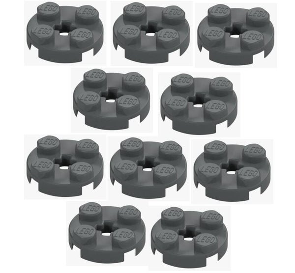 LEGO 10x Runde Platte 2x2 Grau Round Plate 4032 4211042 Dark Stone Grey NEU