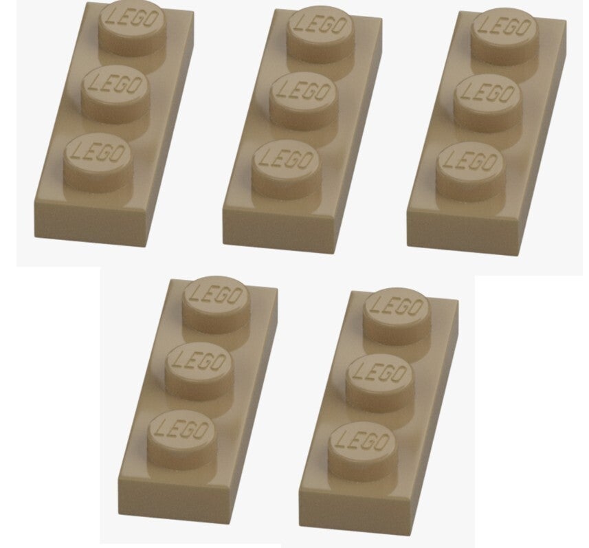 LEGO 5x Platte 1x3 Sand Yellow Plate 3623 6132768 NEU Beige Architecture