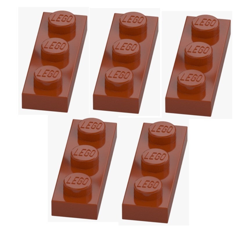 LEGO 5x Platte 1x3 Dark Orange Plate 3623 6186007 NEU Architecture Ersatzteil