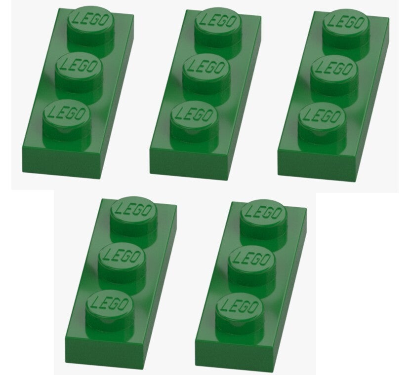 LEGO 5x Platte 1x3 Dark Green Plate 3623 4107758 NEU Architecture Grün Rasen