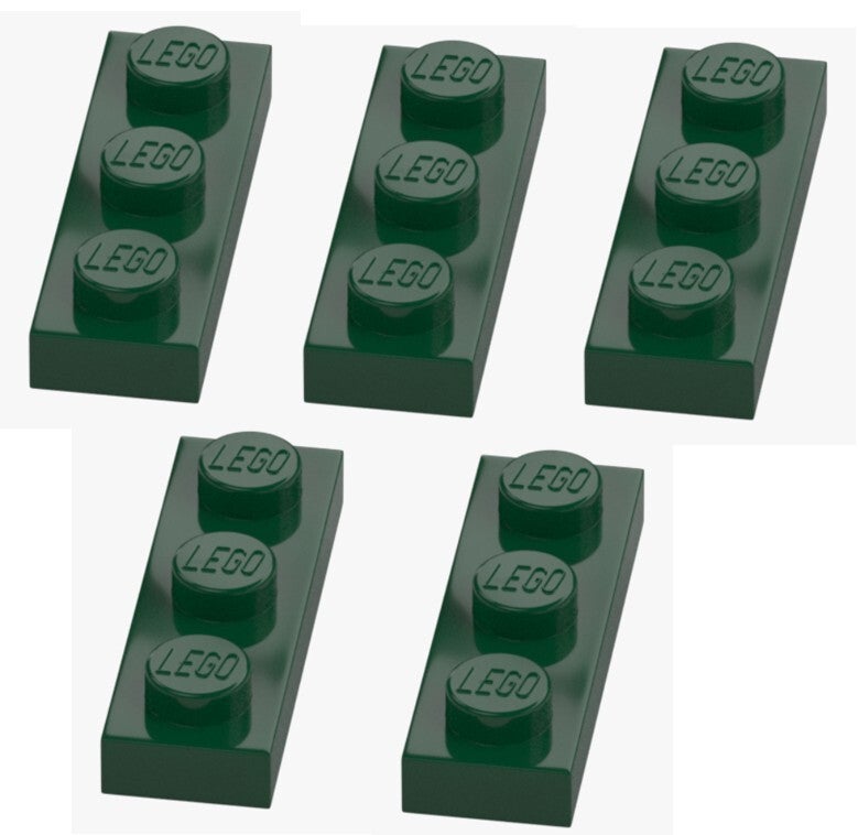 LEGO 5x Platte 1x3 Dark Green Plate 3623 6013975 NEU Dunkelgrün Rasen Stadt