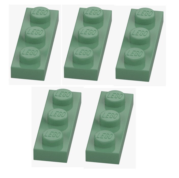 LEGO 5x Platte 1x3 Sand Green Plate 3623 6069257 NEU Grün Rasen Stadt