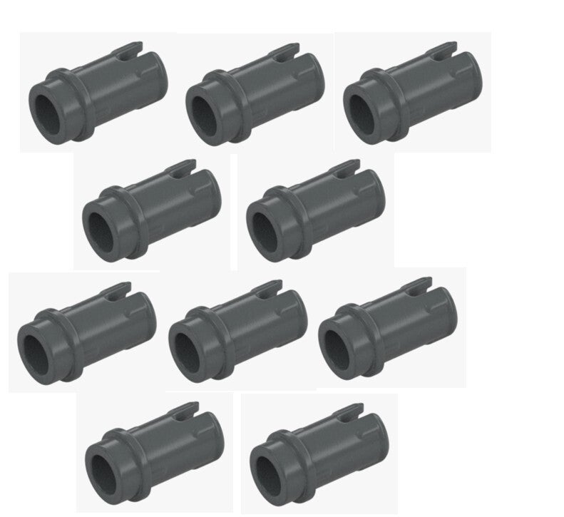 LEGO 10x Technic Verbinder Pins Dark Stone Grey 89678 6395635 Connector Grau NEU