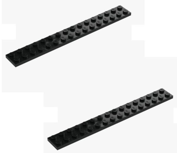 2x LEGO® Platte 2x16 Black - schwarz - 428226 4282 Plate Black Architecture NEU