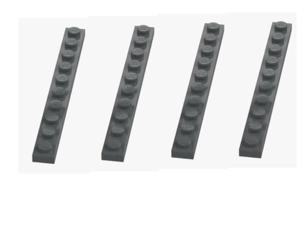 LEGO® 4x Platte 1x10 Dark Stone Grey | 4477 | 4257526 | MOC Bauplatte Dunkelgrau