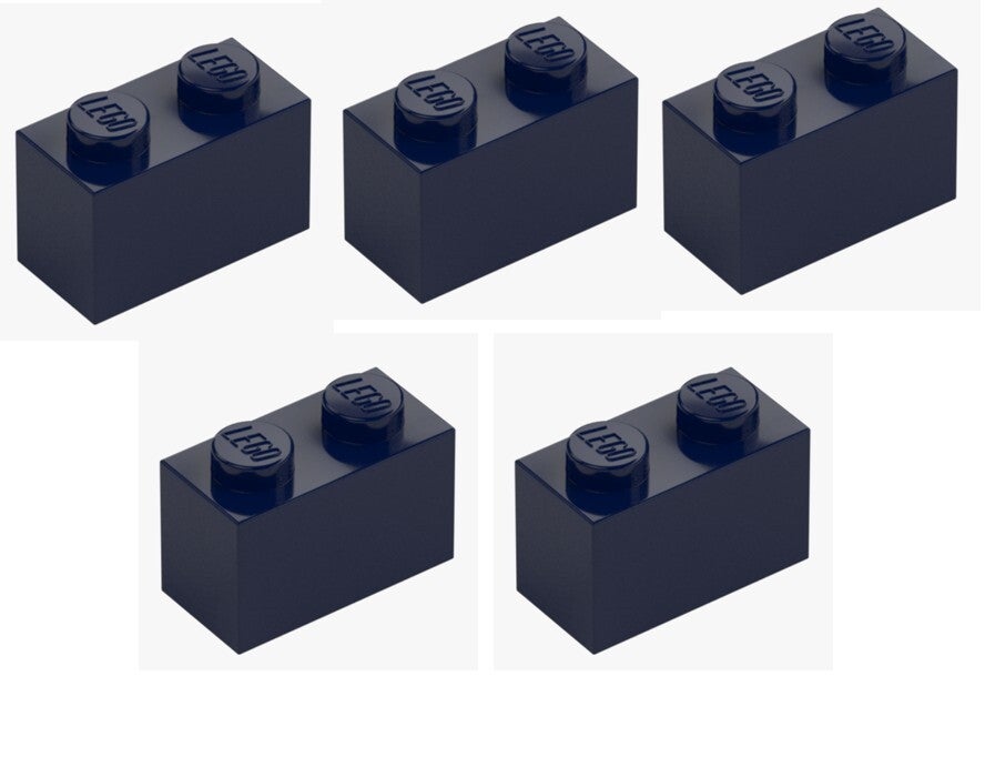 LEGO 5x Stein 1x2 Earth Blue dunkelblau 3004 4249891 Baustein Neu Grundbaustein