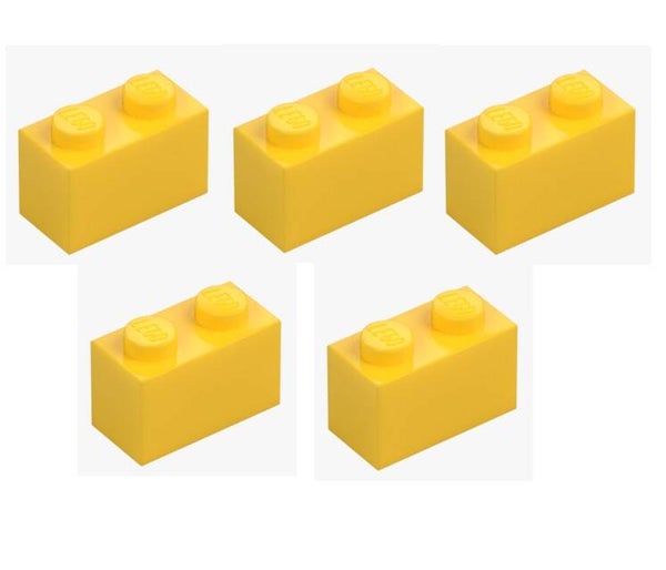 LEGO 5x Stein 1x2 Bright Yellow Gelb 3004 300424 Baustein Neu Grundbaustein